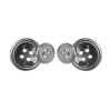 Sterling Silver Button Double Chain Cufflinks by Dalaco