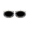 Oval Rivet Detail Black Cufflinks by Dalaco