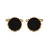 Onyx Round Gold Plate Cufflinks by Dalaco