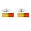 Rectangular Yellow And Red Cufflinks by Dalaco