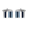 Blue Enamel Stripe Barcode Cufflinks by Dalaco