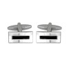 Black Enamel Centre Cufflinks by Dalaco