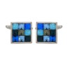 Blue Multi Square Cufflinks by Dalaco