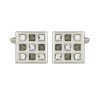 Green And Clear Crystal Square Cufflinks by Dalaco