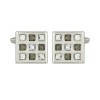 Green And Clear Crystal Square Cufflinks by Dalaco