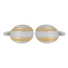 Oval Curved Gold Lines C Cufflinks by Dalaco
