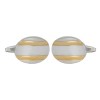 Oval Curved Gold Lines C Cufflinks by Dalaco