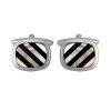 Rounded Square Stone Striped Cufflinks by Dalaco