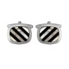 Rounded Square Stone Striped Cufflinks by Dalaco