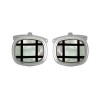 Rounded Square Stoned Cufflinks by Dalaco