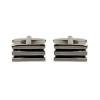 Black Lined And Ribbed Cufflinks by Dalaco