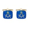Square Blue Masonic Cufflinks by Dalaco