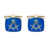 Square Blue Masonic Cufflinks by Dalaco