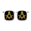 Square Onyx Masonic Bordered Cufflinks by Dalaco