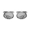 Venetian Engraved And Smooth Oval Silver Look Cufflinks by Dalaco