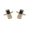 Mobile Phone Silver Look Cufflinks by Dalaco