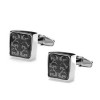 Graphite Floral Mindy Cufflinks by Denison Boston Ltd