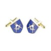 Navy Masonic Shield Cufflinks by Mag Mouch Sophos