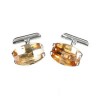 Sterling Silver Peach Cubic Zirconia Oval Cufflinks by Murry Ward