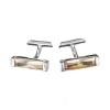 Sterling Silver Peach Cubic Zirconia Strip Cufflinks by Murry Ward