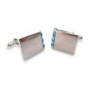 Rectangular Blue Crystal Cufflinks by Onyx-Art London