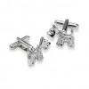 Clear Crystal Dog Cufflinks by Onyx-Art London