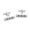 Triple Crystal Pink Cufflinks by Onyx-Art London