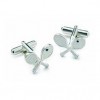 Tennis Racket Shaped Cufflinks by Onyx-Art London