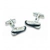 Black And Silver Football Boot Cufflinks by Onyx-Art London