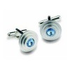 Raised Circles Blue Stone Cufflinks by Onyx-Art London