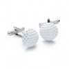 White Golf Ball Cufflinks by Onyx-Art London