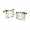 Plain Rectangle With Crystal Cufflinks by Onyx-Art London