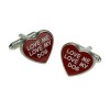 Love My Dog Heart Cufflinks by Onyx-Art London