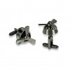 Silver Rotating Propeller Cufflinks by Onyx-Art London