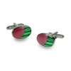 Pink And Green Ovals Cufflinks by Onyx-Art London