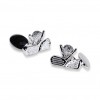 Silver Plate Golf Chain Link Cufflinks by Onyx-Art London