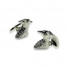 Silver Plate Falcon Chain Link Cufflinks by Onyx-Art London