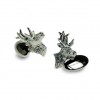 Silver Plate Stag Chain Link Cufflinks by Onyx-Art London