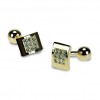 Gilt And Clear Crystal Cufflinks by Onyx-Art London