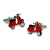 Red Vespa Scooter Cufflinks by Onyx-Art London