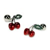 Red Cherries And Green Crystal Cufflinks by Onyx-Art London
