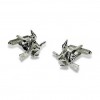 Silver Witch On A Broomstick Cufflinks by Onyx-Art London