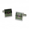 Lime And Purple Square Cufflinks by Onyx-Art London