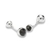 Black Crystal Barbell Cufflinks by Onyx-Art London