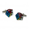Multi Coloured Cube Cufflinks by Onyx-Art London