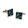 Black And Blue Trans Cufflinks by Onyx-Art London