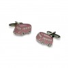 Pink Camper Van Cufflinks by Onyx-Art London