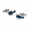 Blue Helicopter Cufflinks by Onyx-Art London