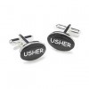 Usher Oval Text Cufflinks by Onyx-Art London