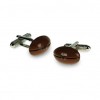 Brown Rugby Ball Cufflinks by Onyx-Art London